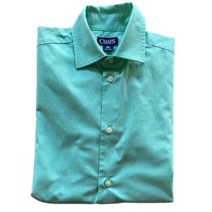 Chaps Boys Mint Green Cotton Blend Button Down Shirt Like New!! Size Medium 8/10